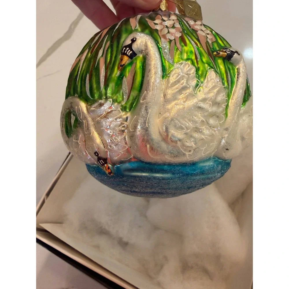 Christopher Radko 1999 Seven Swans a Swimming Ornament 12 Days of Christmas